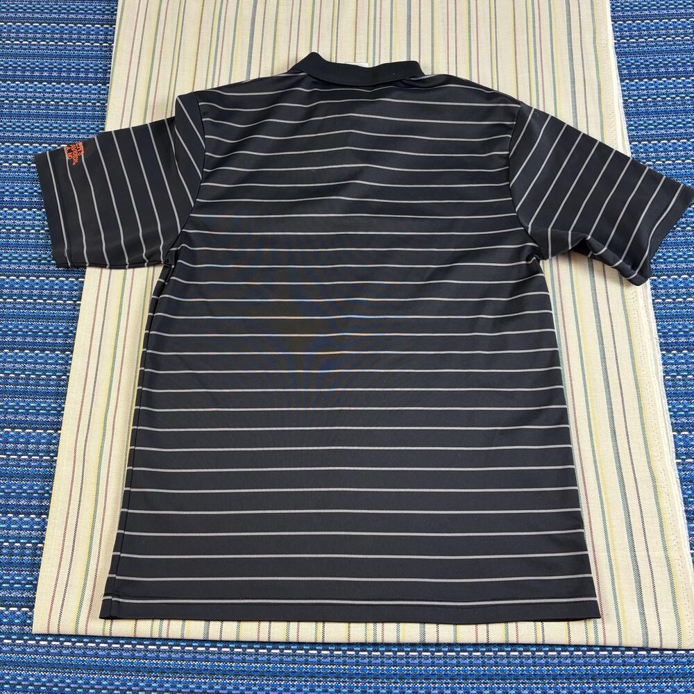 Harley-Davidson Polo Shirt Mens Medium Black Stripe Yeager's Sedalia MO EUC - Picture 8 of 9